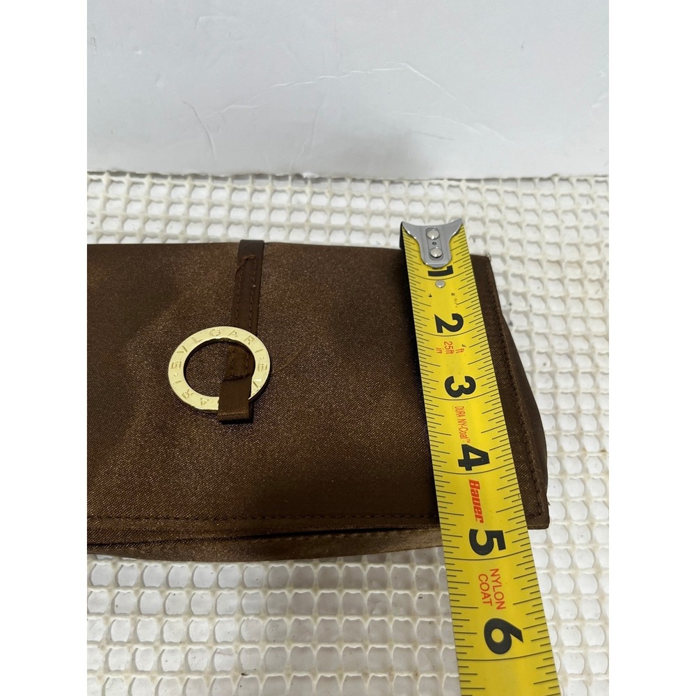 Emirates Bulgari Brown Cosmetic Travel Pouch Bag Mirror Gold Ring - Picture 9 of 10
